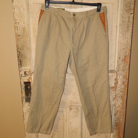 Orvis Zambezi Twill Field Hunting Pants Leather Trim Size 38 (N-35) - Picture 1 of 5